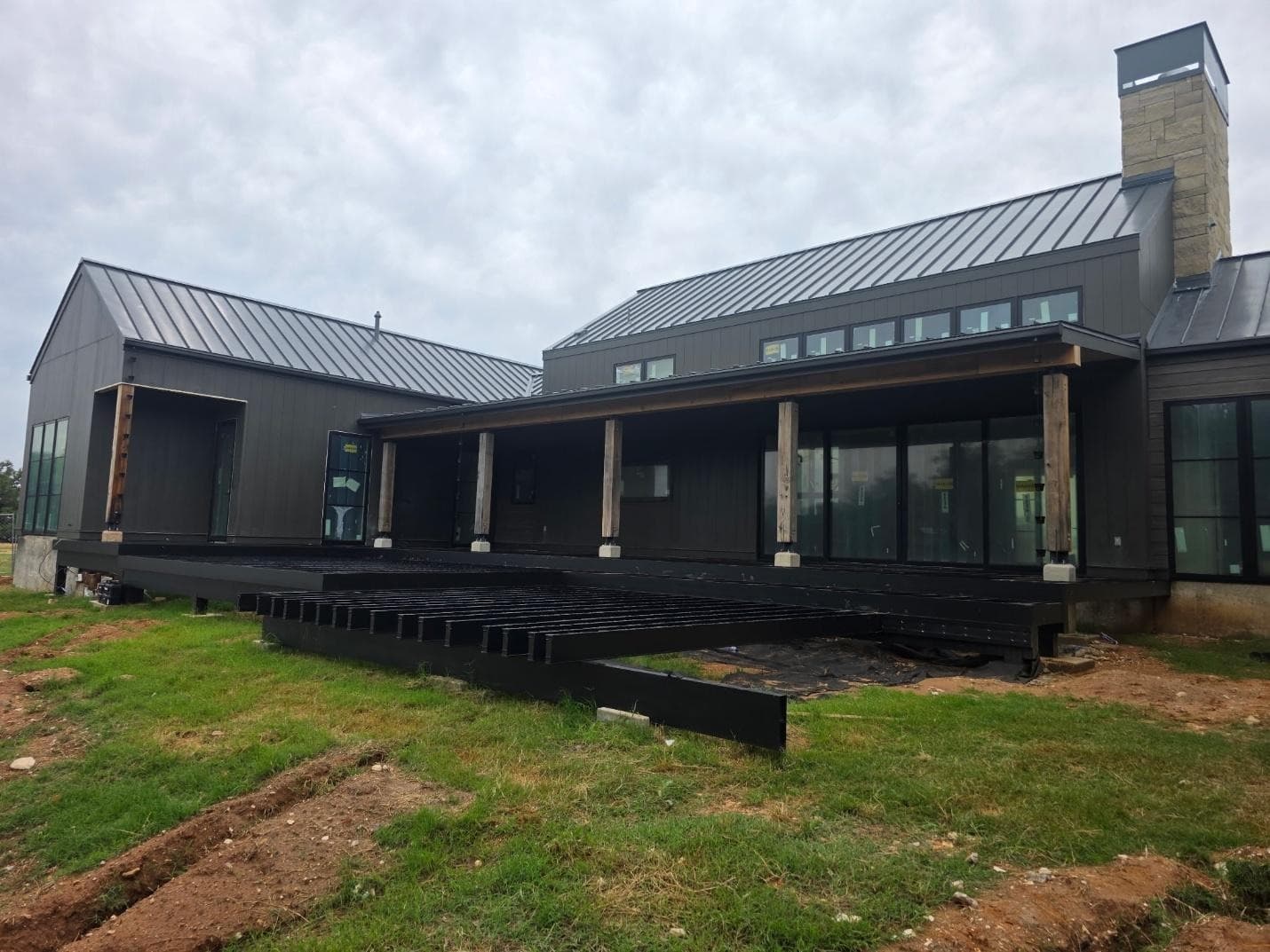 Standing seam custom home facade